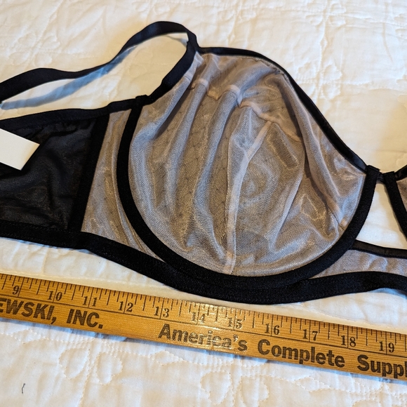 Angabriel 44 L black lace mesh lined bra - Picture 5 of 8